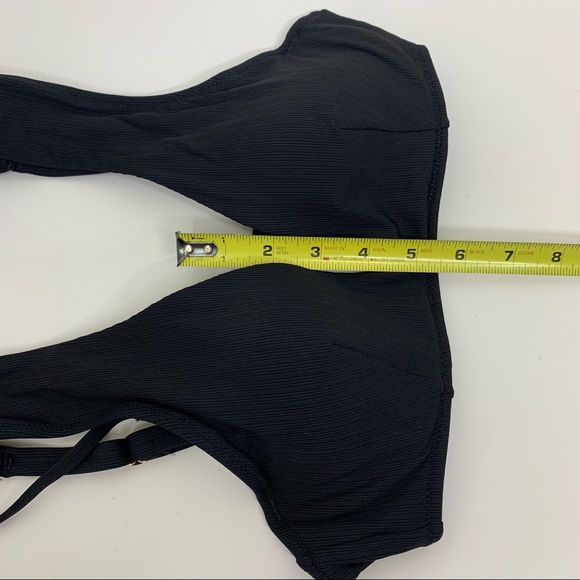 Shade & Shore Plunging Black Textured Bikini With Adjustable Straps New Nwot 34B - Picture 14 of 14
